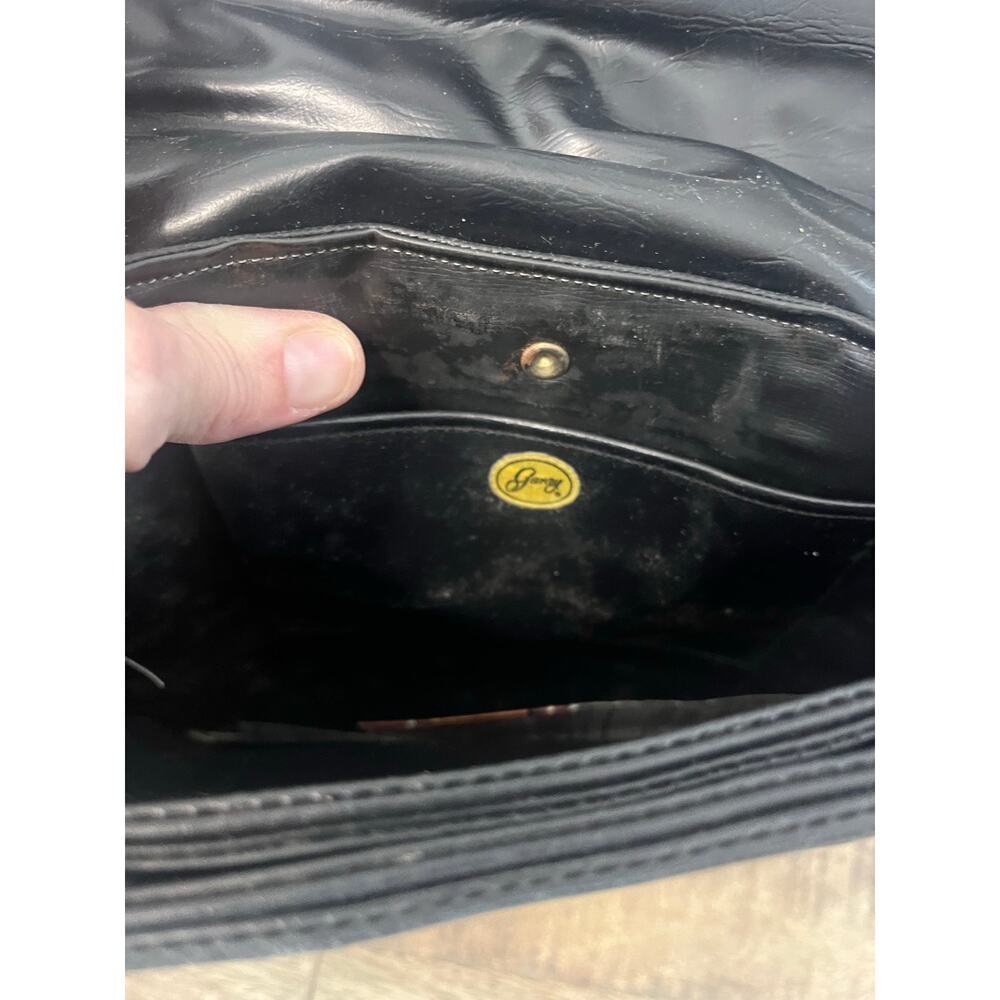 Vintage Garay Black Leather Shoulder Bag - Picture 4 of 8